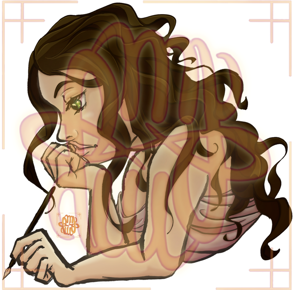 Art Fight, human, bust, simple shading, sticker