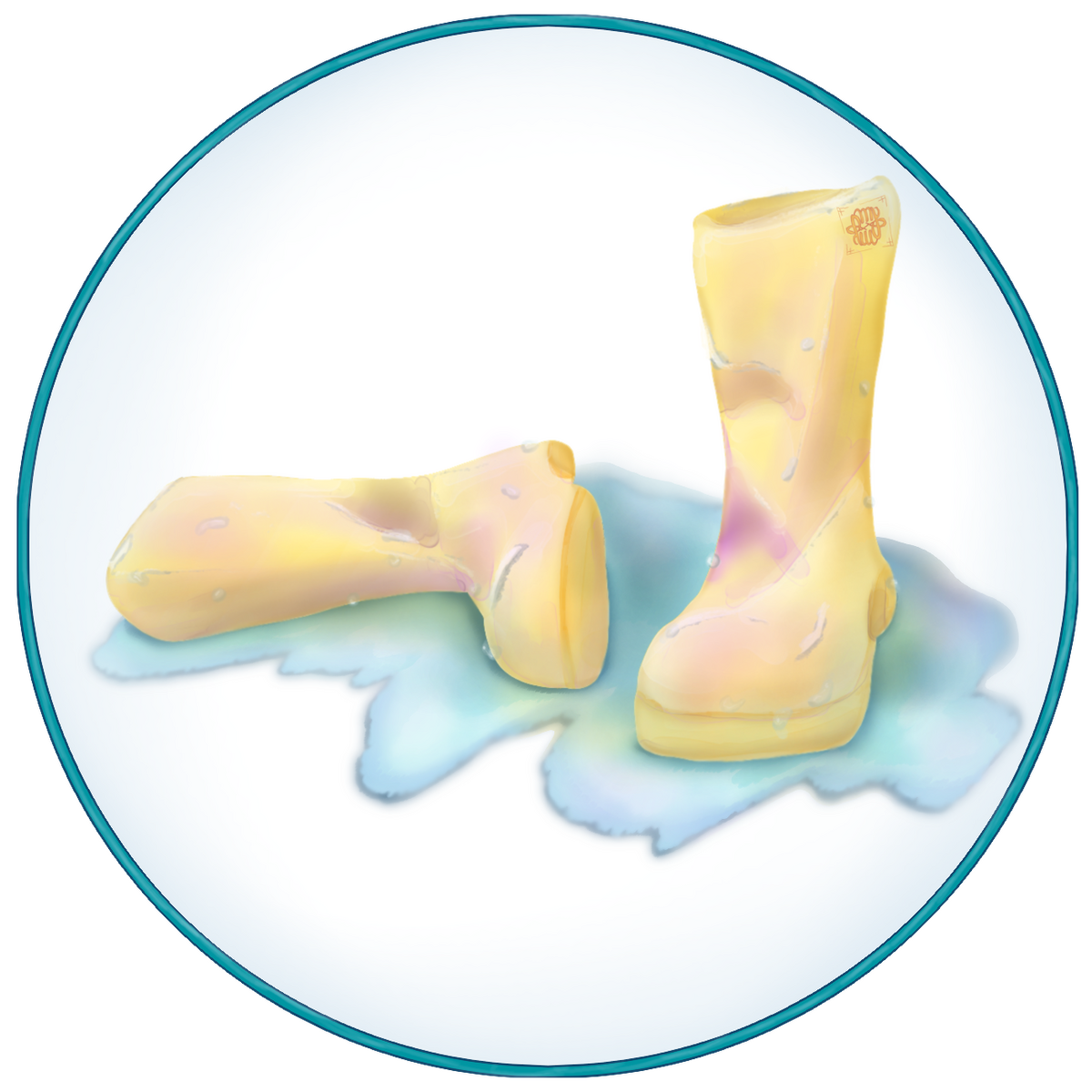 object, rain boots, full render, painterly, watercolor