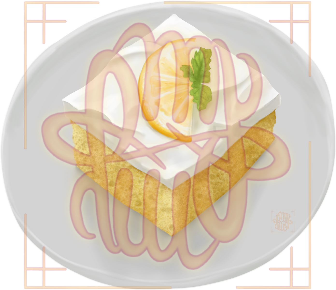 object, food, cake, plate, full render, hyperrealism