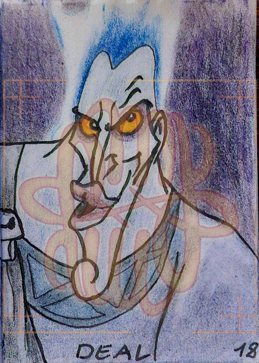 Inktober, traditional, humanoid, Hades, Disney, bust, simple shading