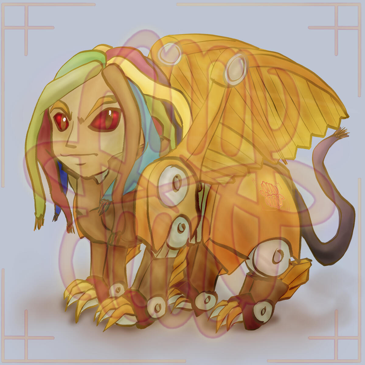 anthro, full body, full shading, sphinx