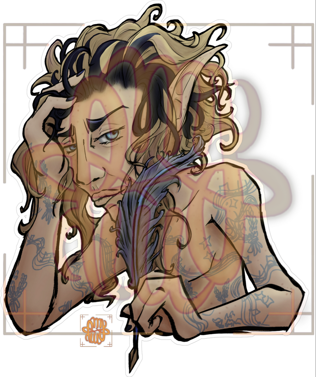 Art Fight, humanoid, bust, simple shading, sticker