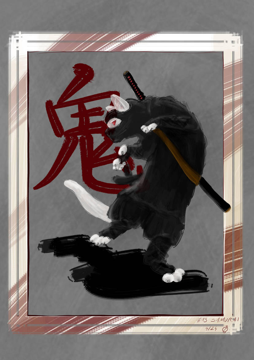 anthro, cat, full body, simple shading, painterly