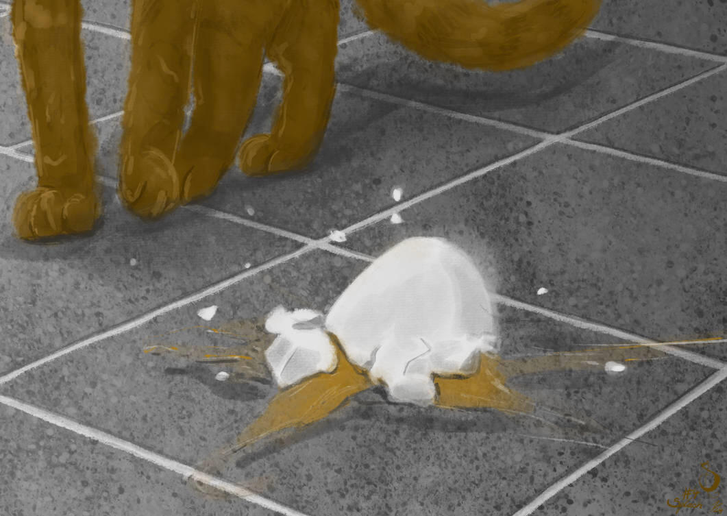 object, food, egg, animal, cat, full render, realism