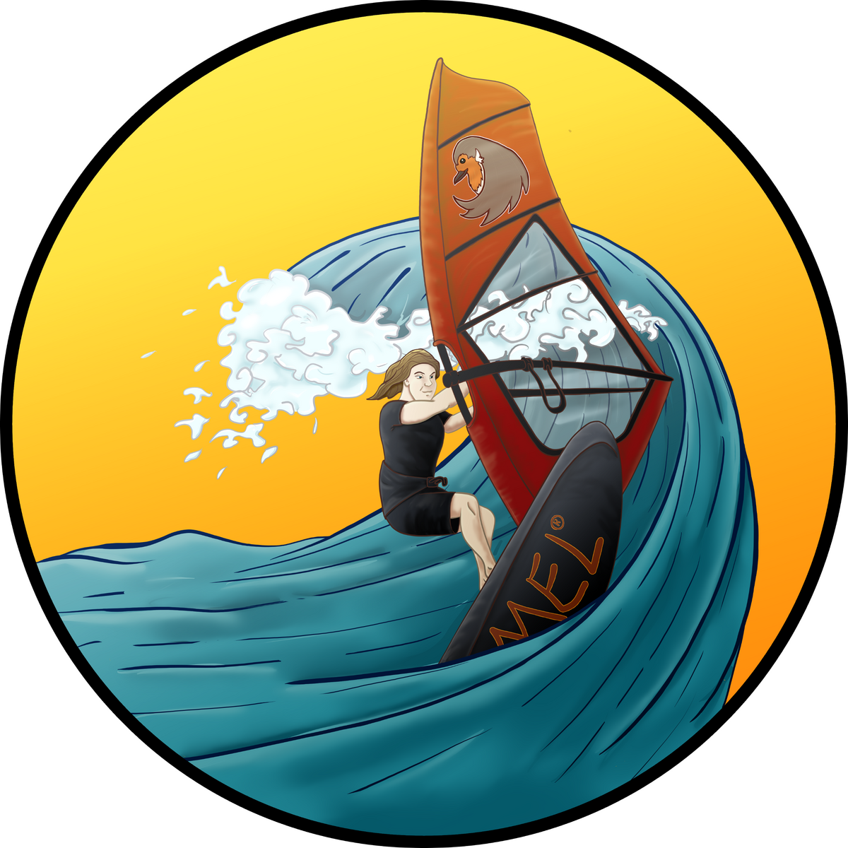 human, object, full body, full shading, sticker, object, surf board