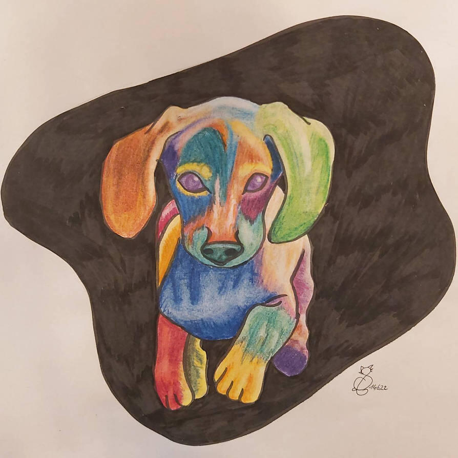 animal, dog, full body, simple shading, traditional, Pop Art
