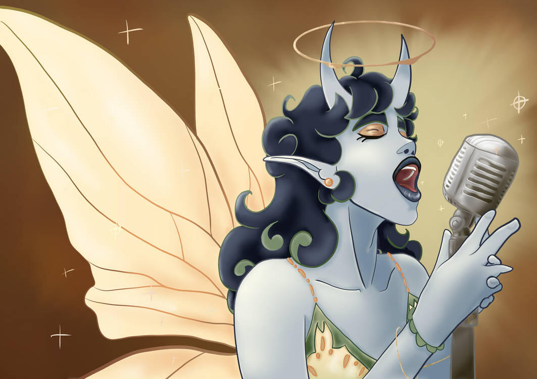 Art Fight, humanoid, half body, minimal shading, fairy, 1920s