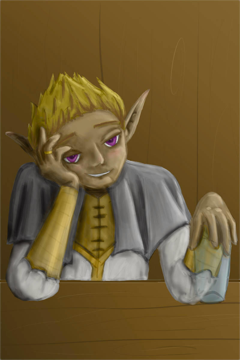 humanoid, elf, half body, full shading, painterly